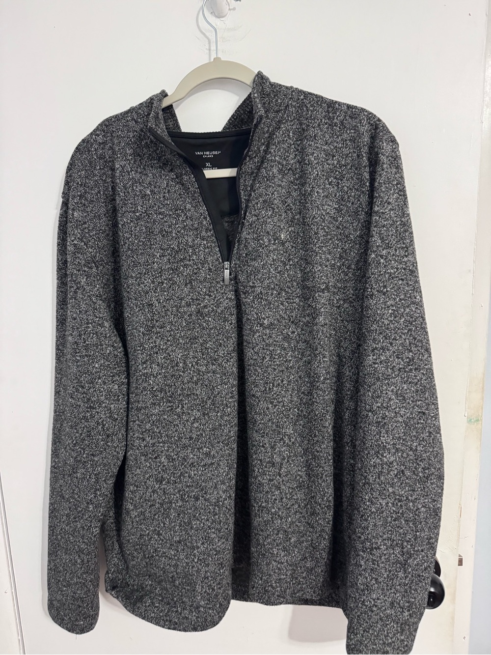 Van Heusen Men's Charcoal Heather Zip-Up Sweater